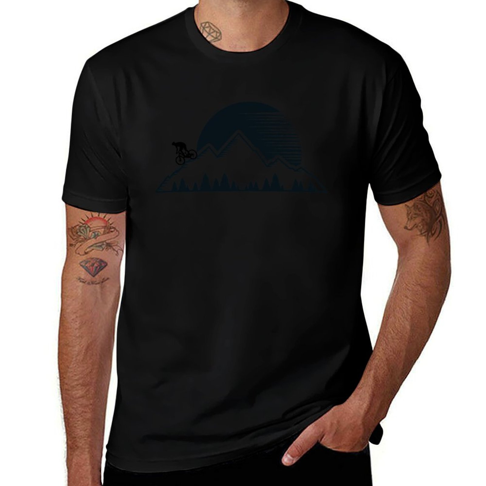 Mountain Biking Holidays - تي شيرت Downhill Mountain Bike T-Shirt